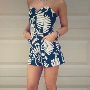 NWT H&M Palm Print Strapless Romper